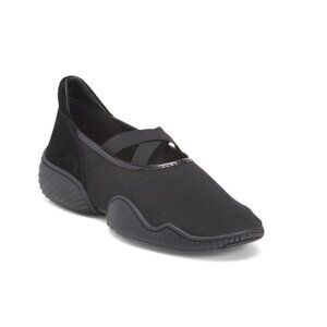 STEVE MADDEN Black Mesh Vador Ballerina Sneakers With Suede Accents